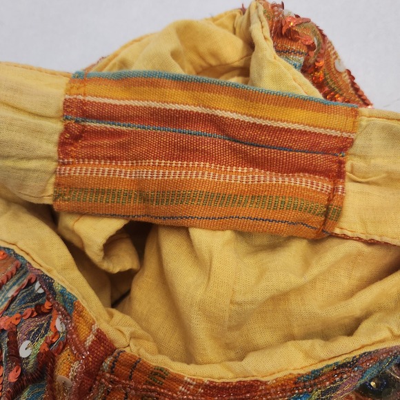 Handmade exquisite detail Boho Beaded Sequin Shoulder Bag Colorful Paisley Purse - Picture 11 of 11